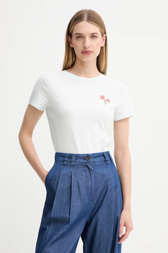 

Хлопковая футболка Kenzo, бирюзовый