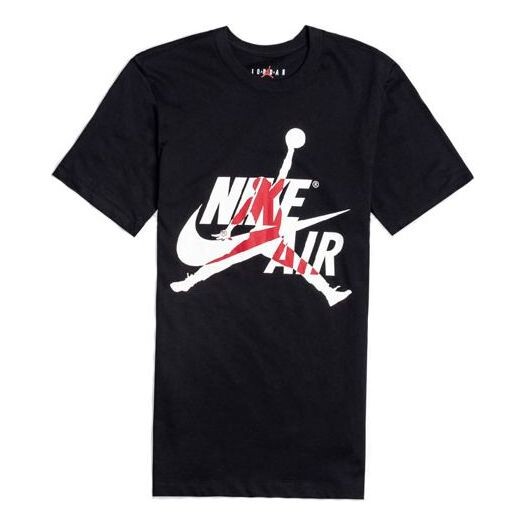 

Футболка классические с принтом летающего человека с коротким рукавом Air Jordan, черный