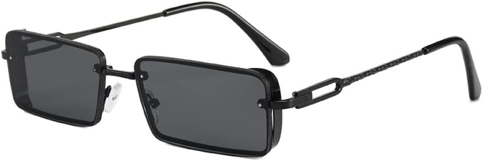 

Мужские солнцезащитные очки в винтажном стиле, серебристо-серые с градиентом, маленькие прямоугольные, женские солнцезащитные очки с защитой от УФ-излучения UV400 LANGSER, C01 Black Gray