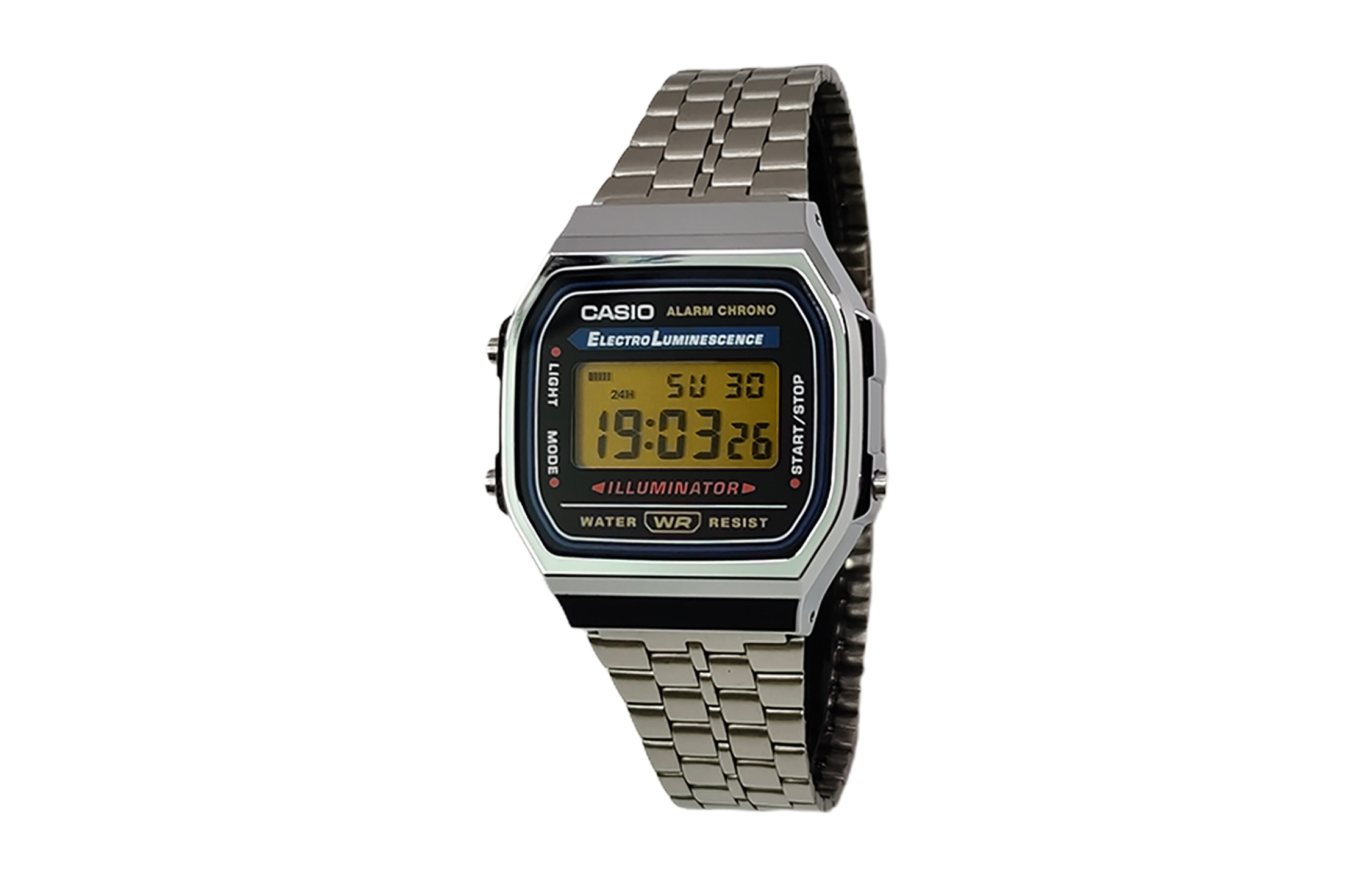 

CASIO Мужские часы Retrofit Series с кварцевым механизмом, стальной браслет, черный циферблат