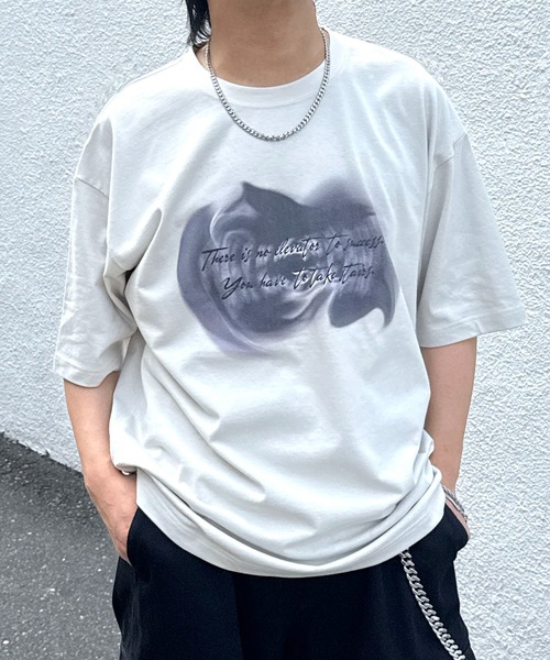 

Футболка с коротким рукавом, оверсайз, с графическим принтом, унисекс ILL'S, серый