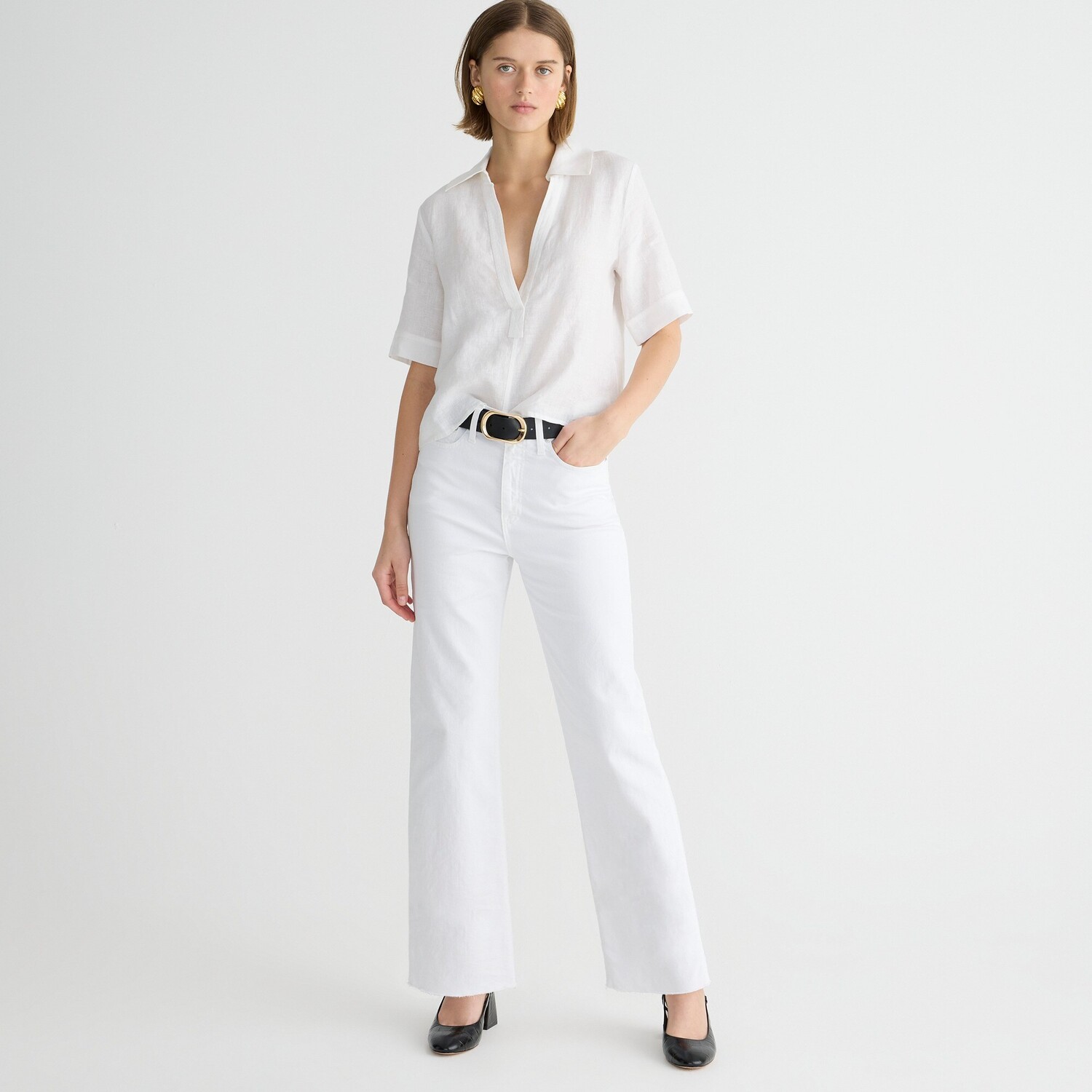 

Узкие широкие джинсы белого цвета J.Crew, белый