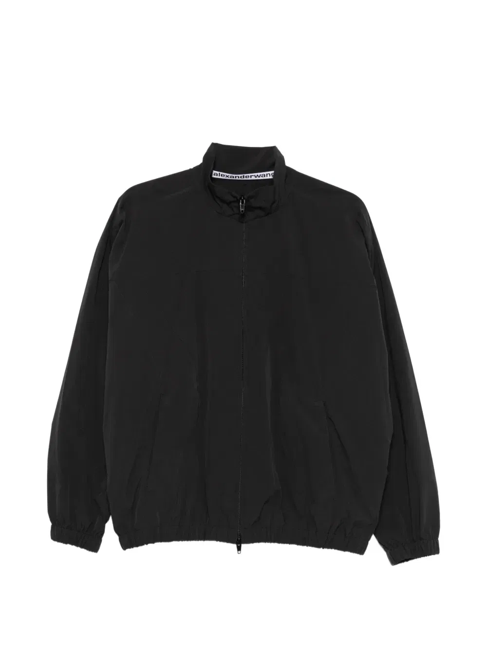 Куртка на молнии с перфорированным логотипом Alexander Wang, черный