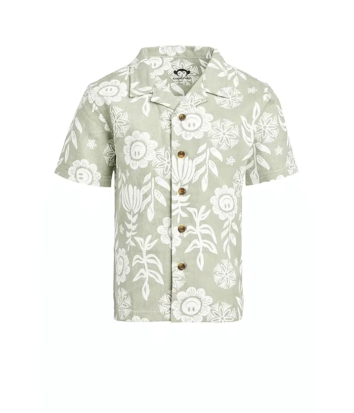 Рубашка с отложным воротником хлопок и лен Camp Collar Shirt Appaman Kids, Evergreen