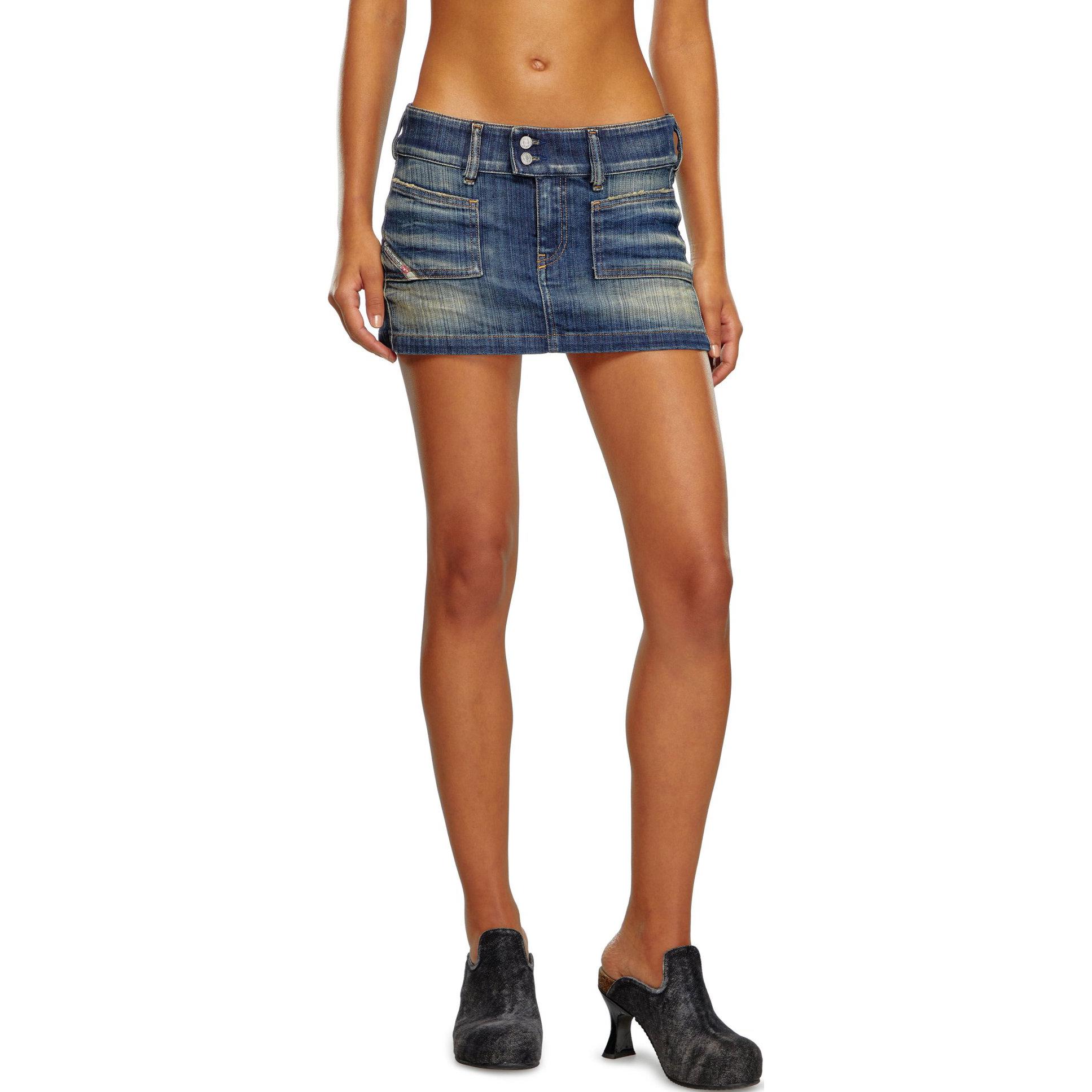 Мини-юбка de hush denim DIESEL, синий — фото 4