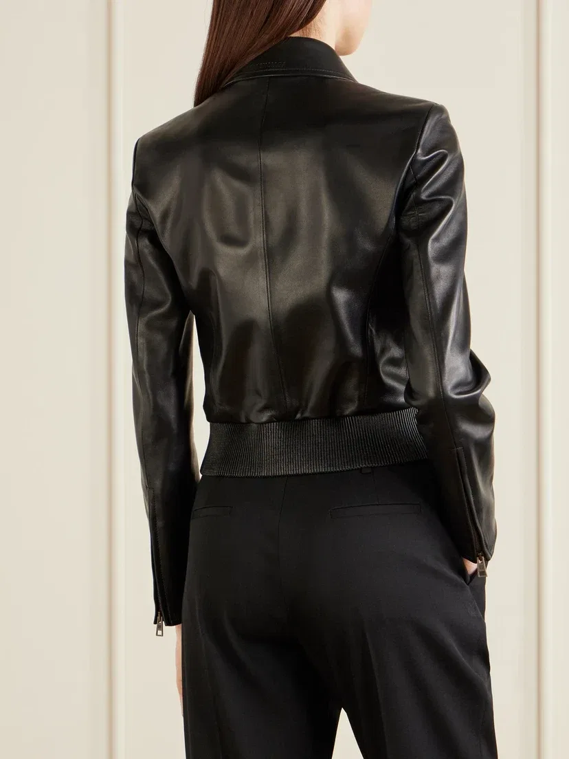 Кожаная куртка BALENCIAGA, черный — фото 3