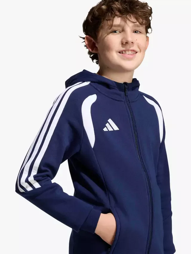 Детская толстовка на молнии Tiro26 League, темно-синий/белый цвет adidas — фото 4