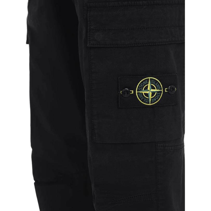 Брюки с зауженным низом и нашивкой с логотипом STONE ISLAND, черный — фото 3