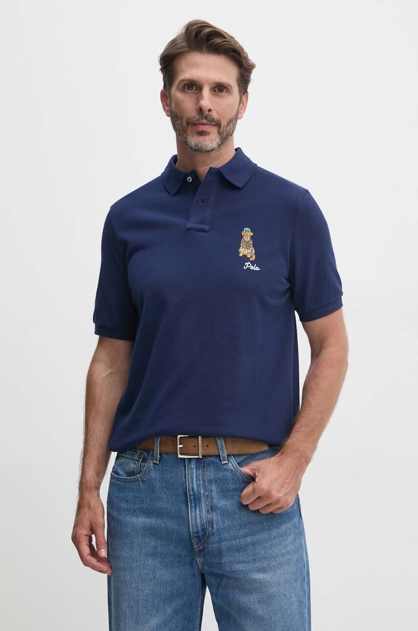 

Хлопковое поло Polo Ralph Lauren, темно-синий