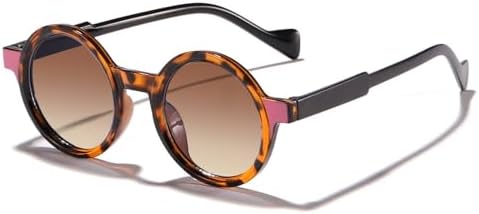 

Круглые солнцезащитные очки 2027 года для женщин, модные мужские солнцезащитные очки в стиле ретро, ​​трендовые ретро-солнцезащитные очки UV400 для женщин MTZJH, Leopard