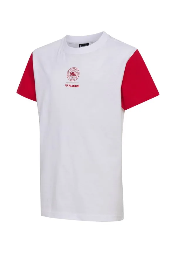 Футболка hummel dbu 26 fan красно-белая ss детская с принтом Hummel, White Tango Red — фото 4