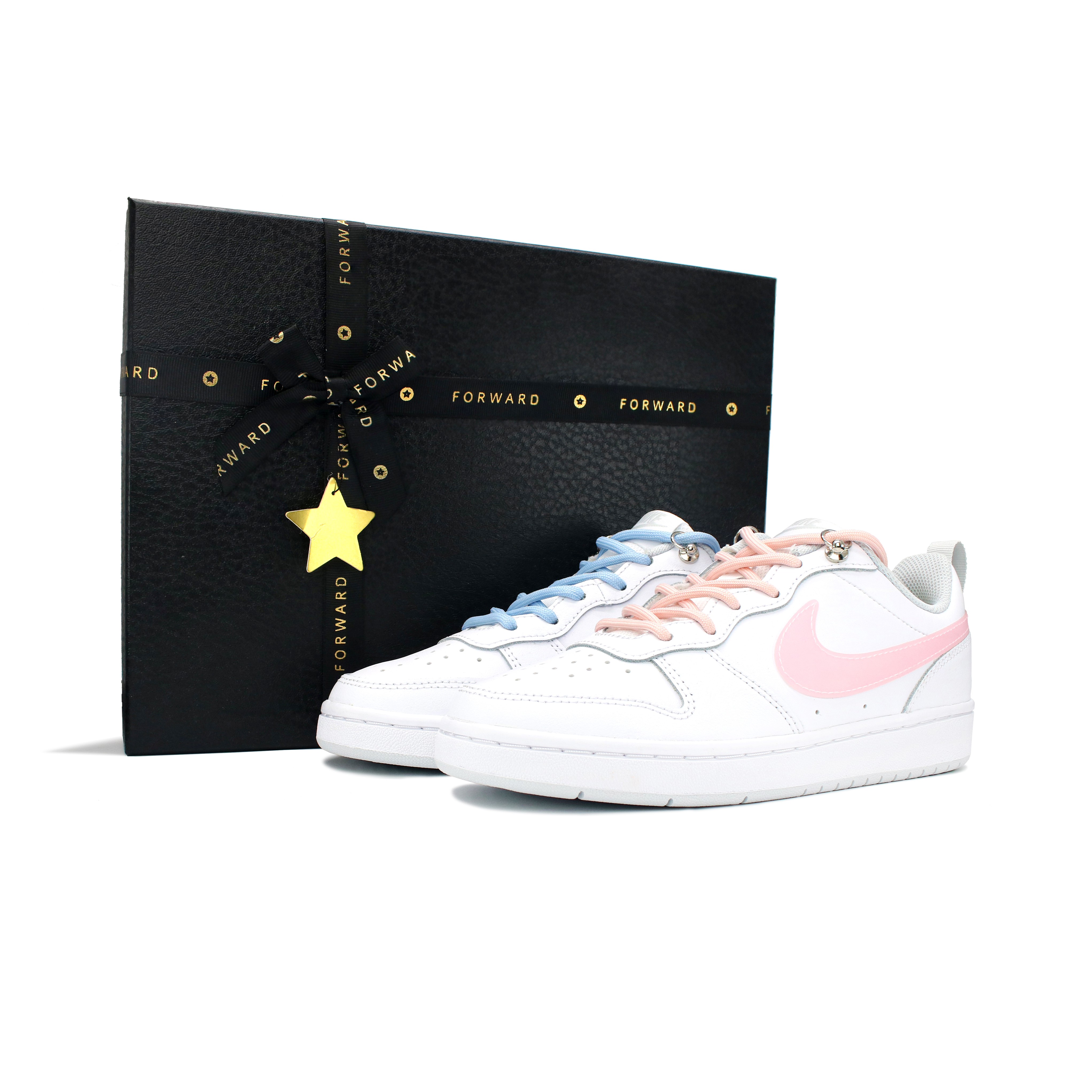 

Кроссовки Nike Court Borough Skateboarding Shoes Women's Low-top White/Blue/Pink, белый