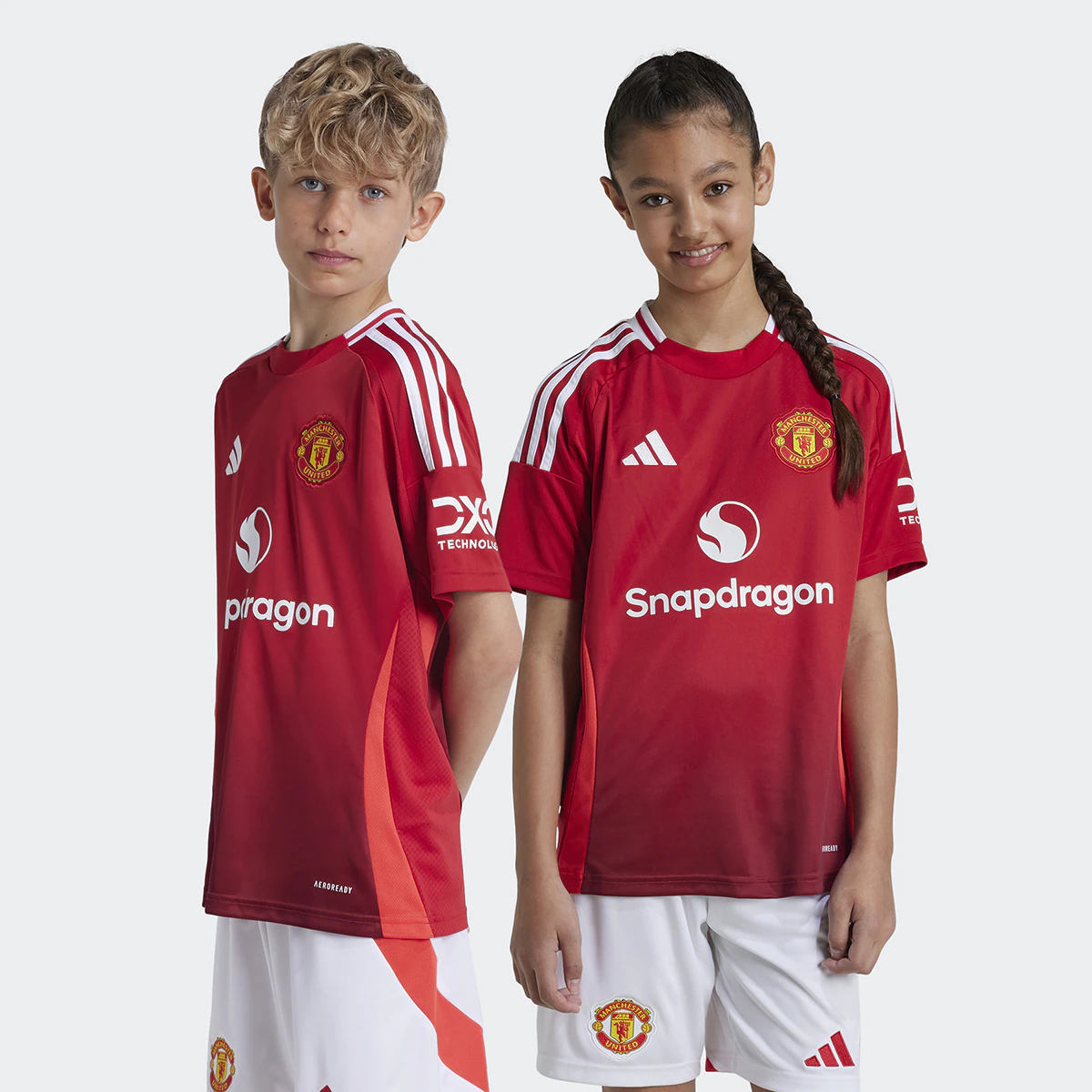 

Футболка Adidas Kids' Home Manchester United 2024-2025, красный