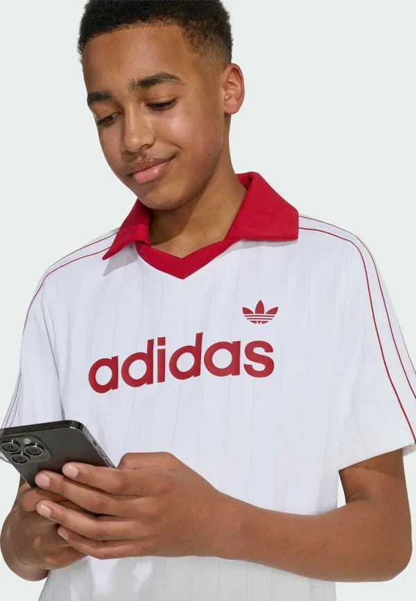 Свободное поло в полоску Adidas Originals, белый — фото 4
