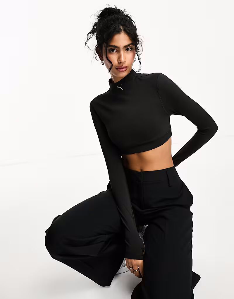 

Спортивный бюстгальтер с длинными рукавами Puma Modest черного цвета