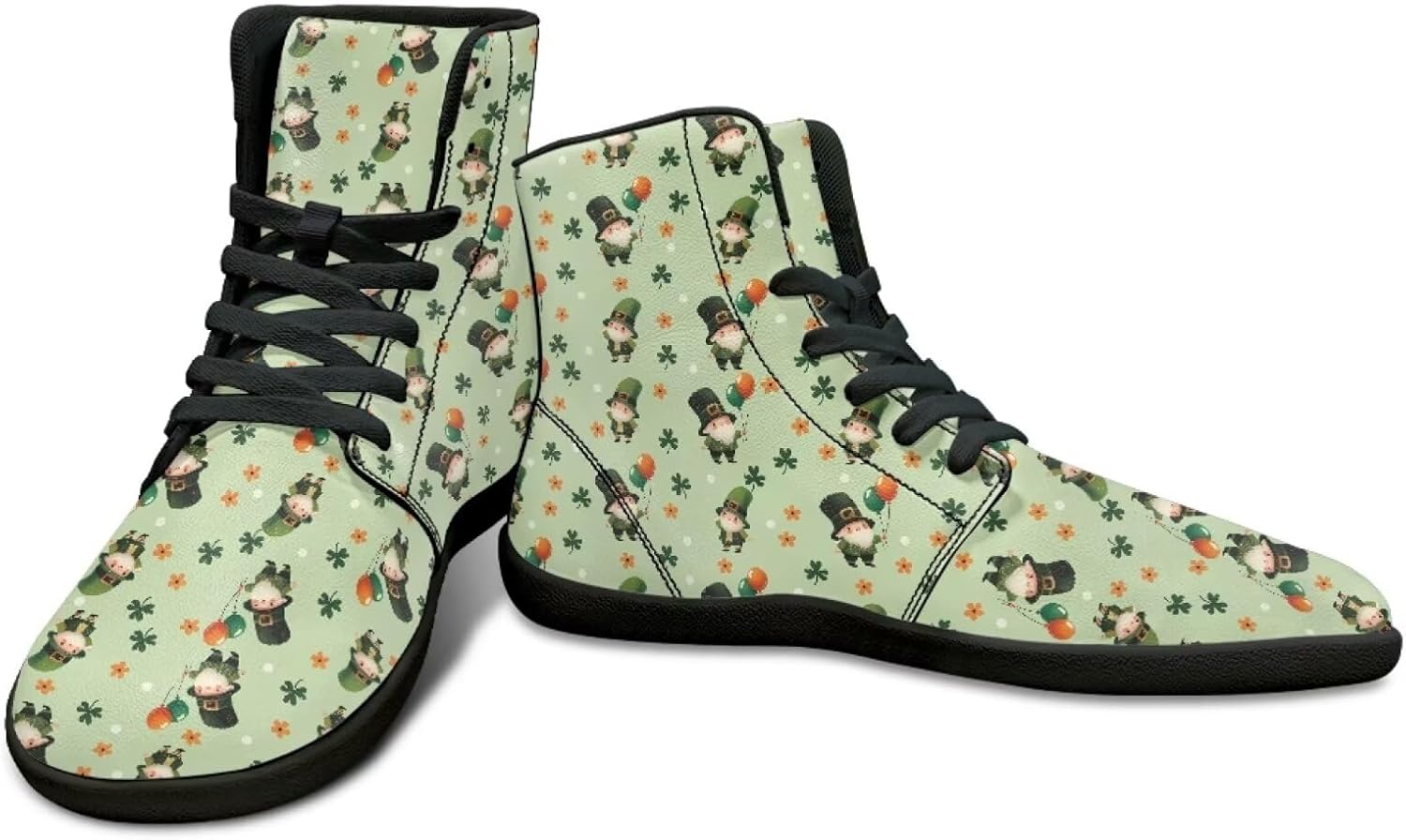 

Высокие кроссовки для бега на День святого Патрика - борцовки из ПУ - заземленная обувь для мужчин Watdotory, St Patrick's Day Gnome Print