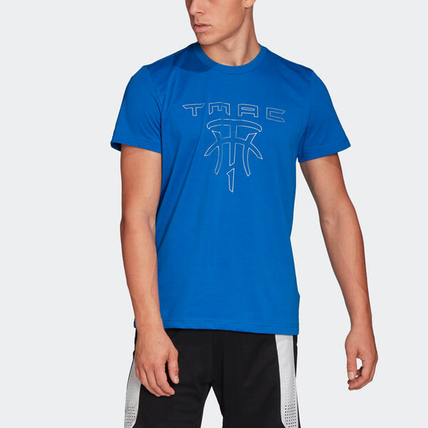 Футболка t-mac legacy basketball sports round neck short sleeve blue Adidas, синий — фото 3
