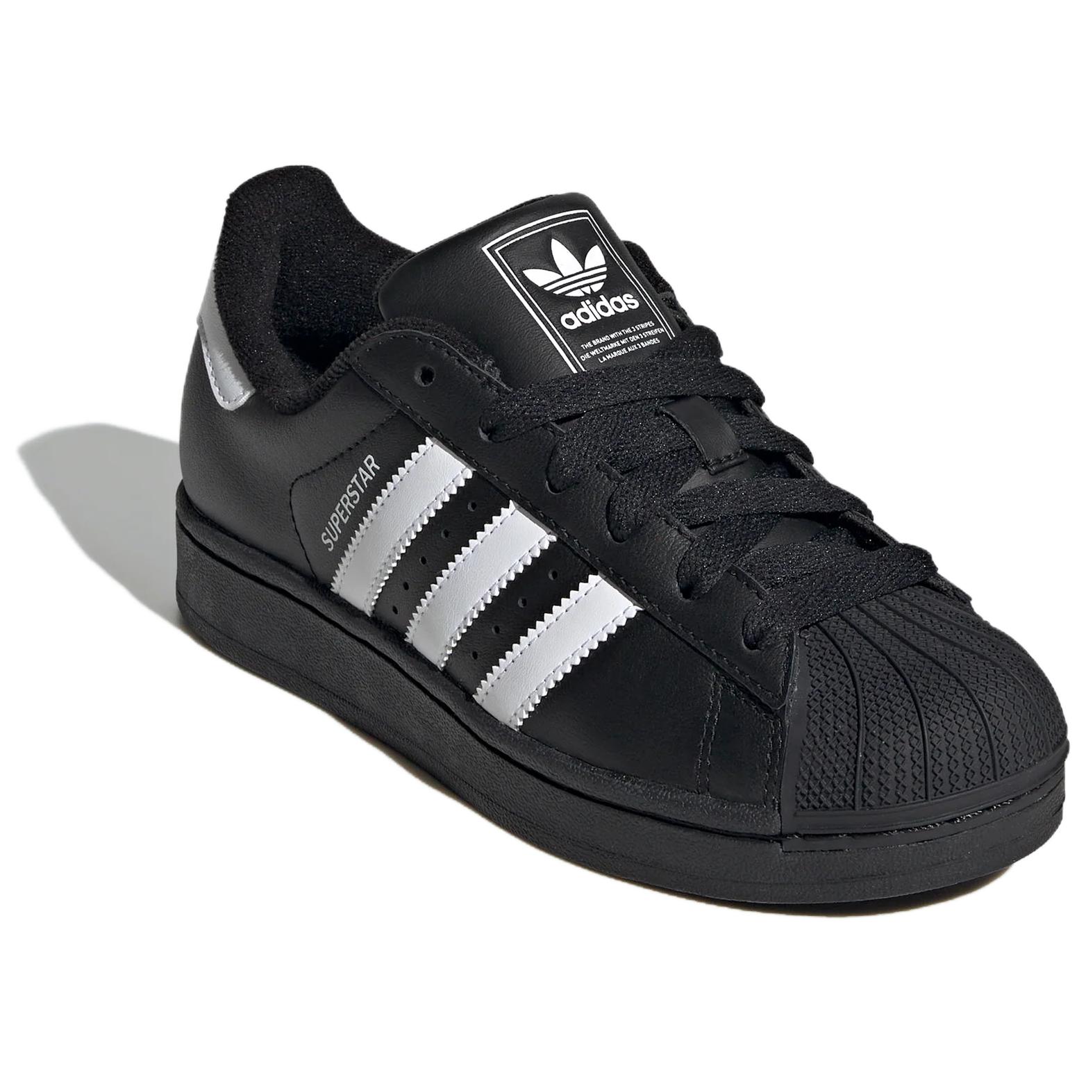 Детские кроссовки для скейтбординга Superstar 2 Low Top Adidas Originals, черный — фото 3