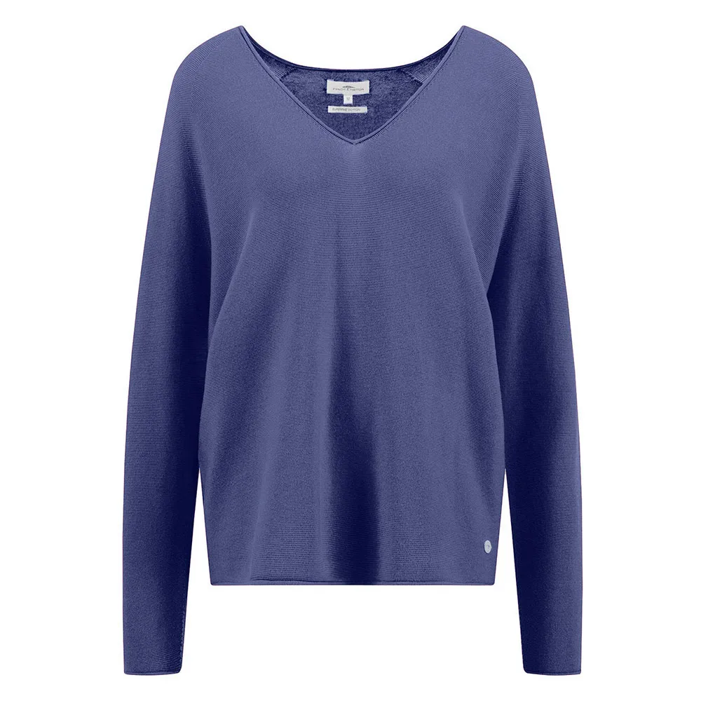

Свитер Fynch Hatton 24127003 Fine Cotton v neck, синий
