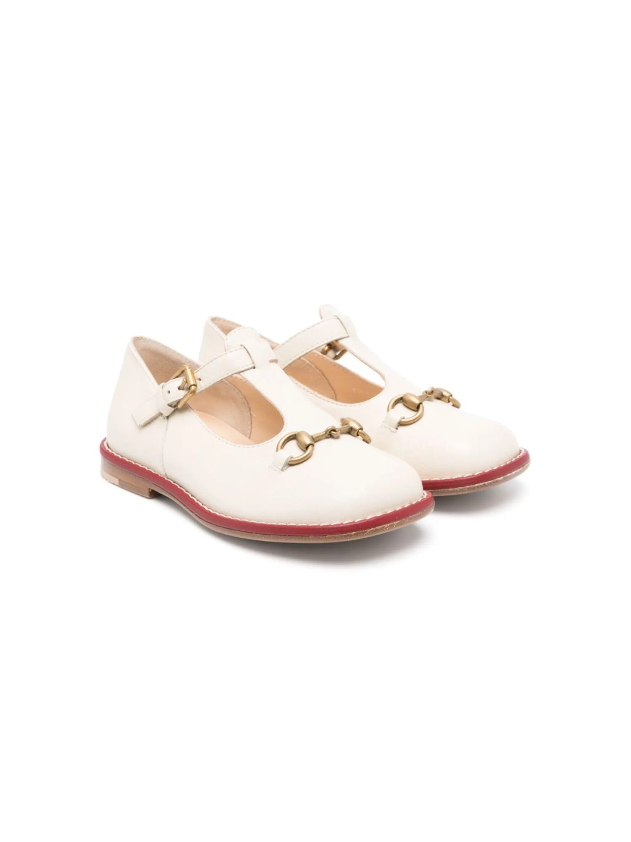 

Балетки с пряжкой Horsebit Gucci Kids, белый
