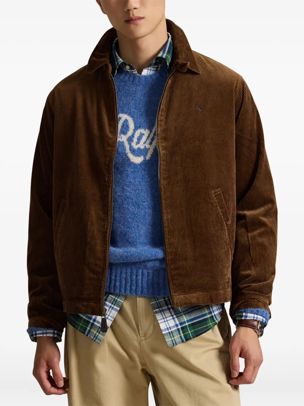 

Вельветовая куртка с вышитым логотипом POLO RALPH LAUREN, коричневый