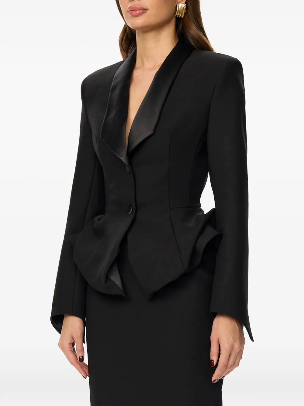 

Жакет с баской Post Meridiem, черный