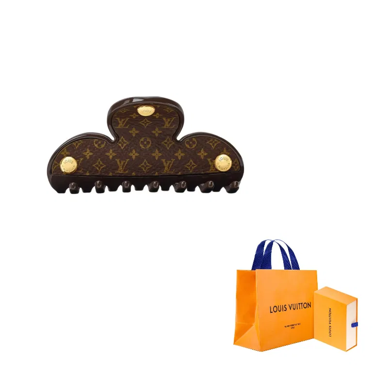 Заколка для волос из смолы LOUIS VUITTON коричневая