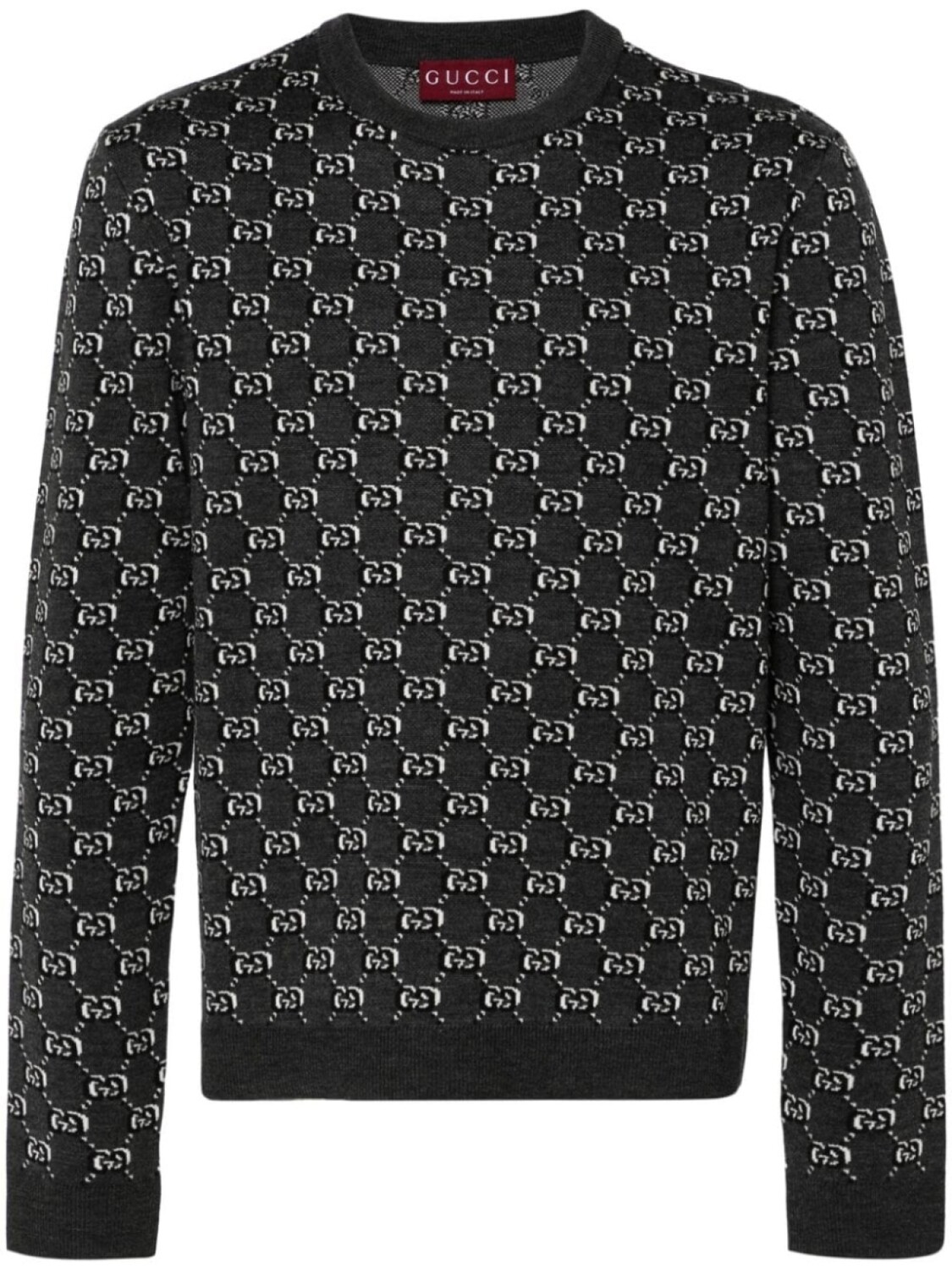 

Gucci жаккардовый свитер с логотипом Interlocking G, серый