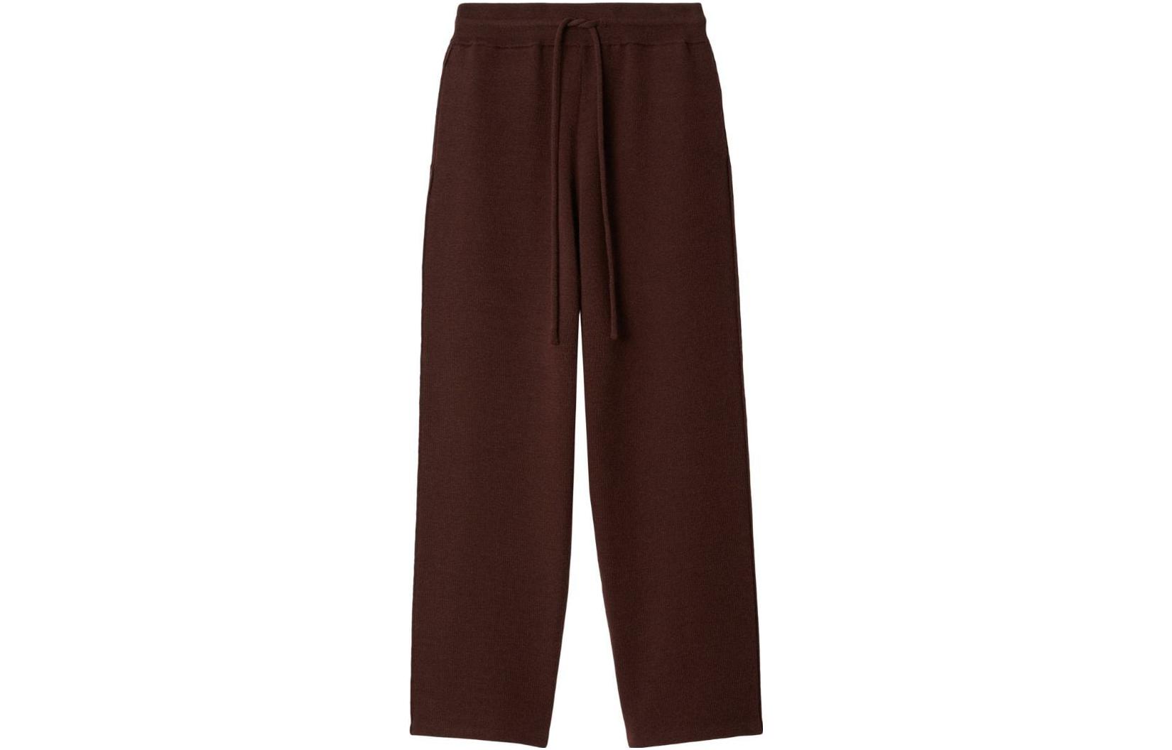 

Вязаные спортивные штаны женские бордовые Burberry