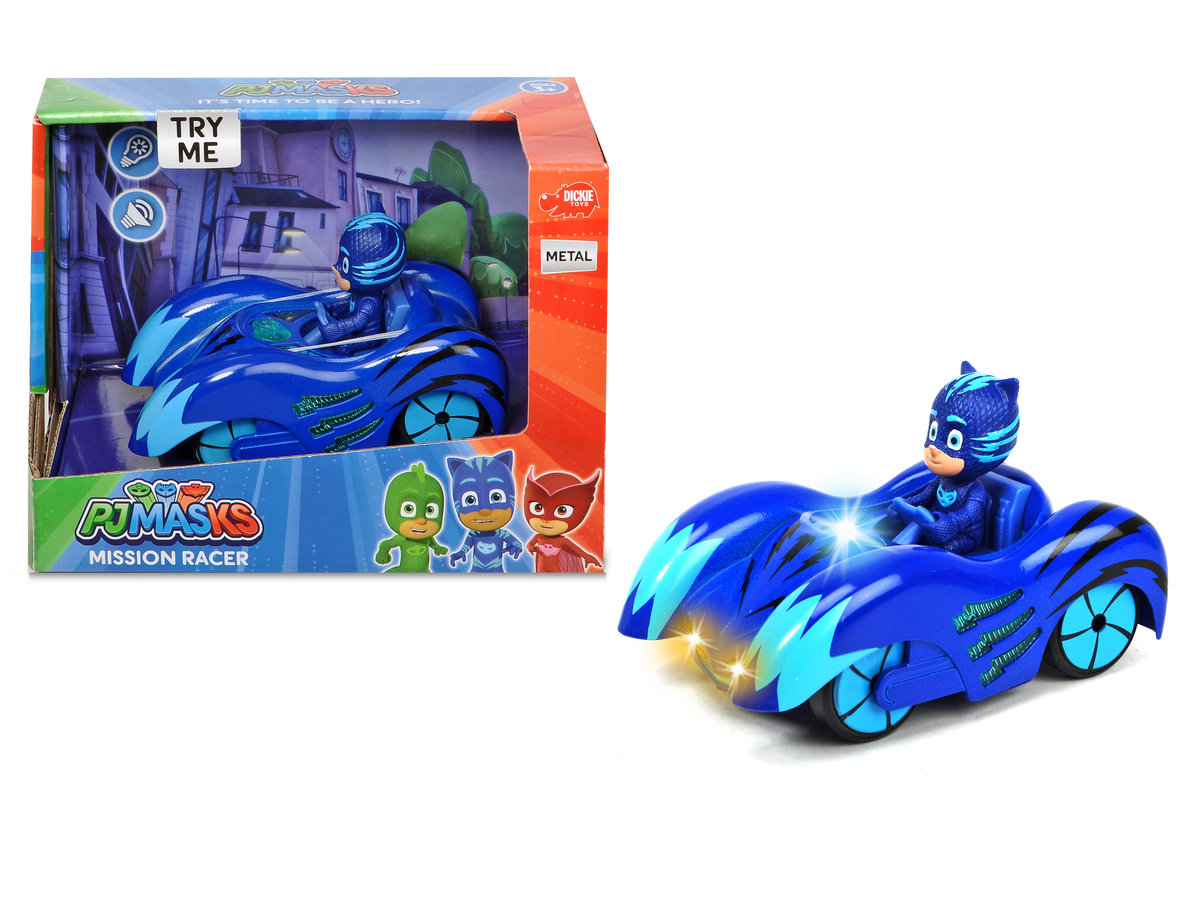 

Dickie Toys, PJ Masks, автомобиль с фигуркой Mission Racer Catboy