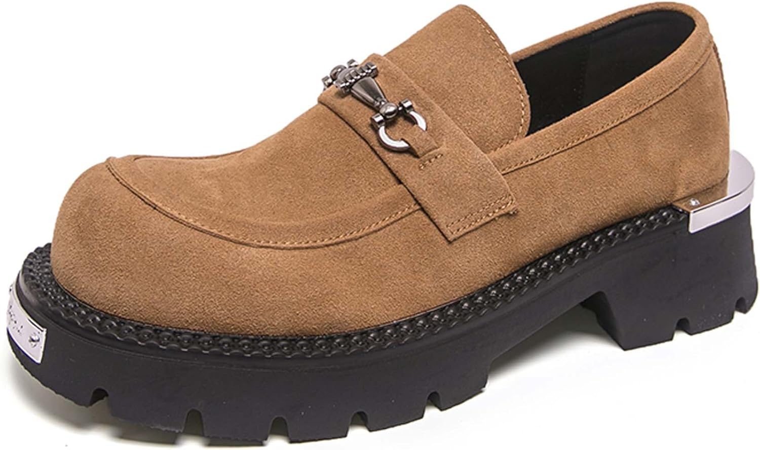 

Мужские массивные лоферы, модная платформа, увеличивающая рост, деловые и повседневные формальные туфли, противоскользящие, для униформы, свадебного или бального наряда, с толстой подошвой, спортивные обувь Generic, желтый