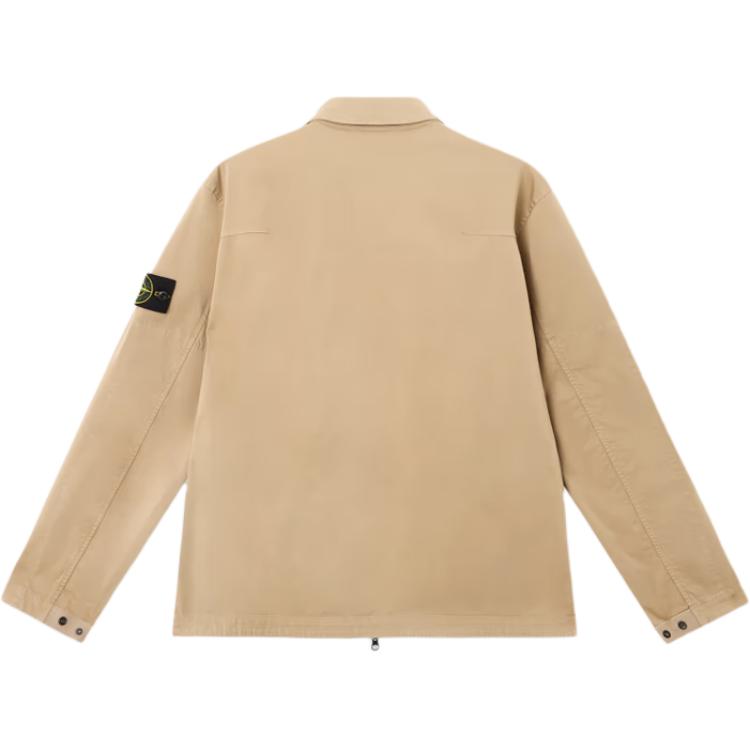 STONE ISLAND Застёгивающаяся на молнию рубашка-куртка с нашивкой компас, Khaki — фото 3