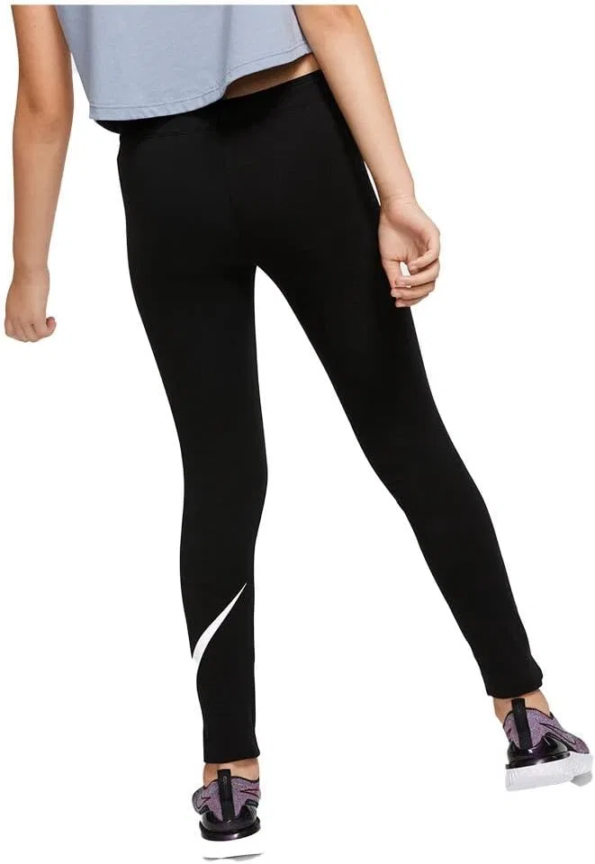 Леггинсы Nike Sportwear с графическим принтом для девочек 7-16 лет (старшая группа), черно-белый — фото 2