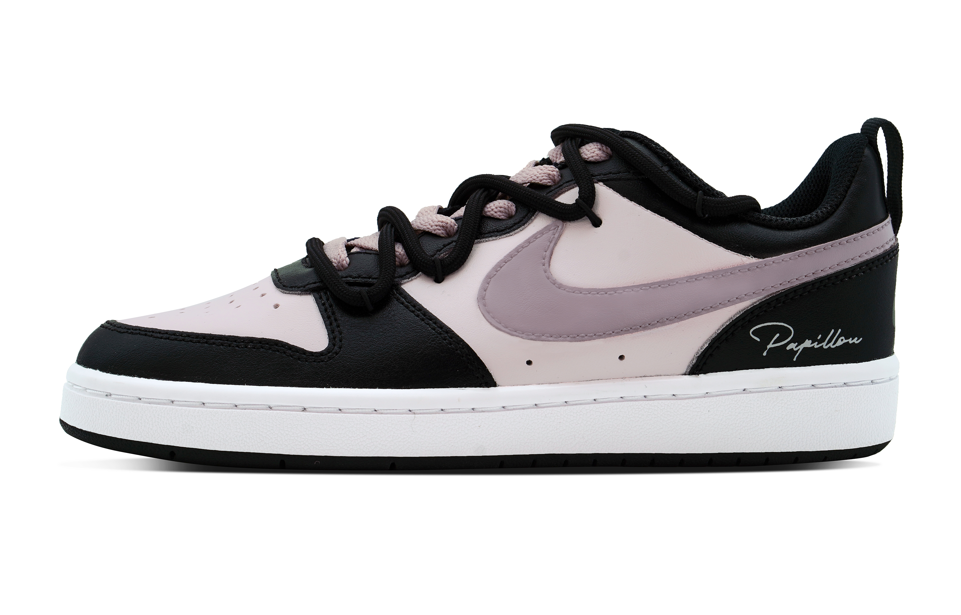 

Кроссовки Nike Court Borough Skateboard Shoes Women's Low-Top Black Pink, Черный, Кроссовки Nike Court Borough Skateboard Shoes Women's Low-Top Black Pink