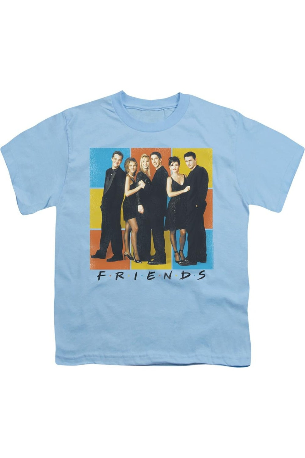 

Футболка Friends с цветными блоками для подростков с коротким рукавом Gildan, светло-голубой