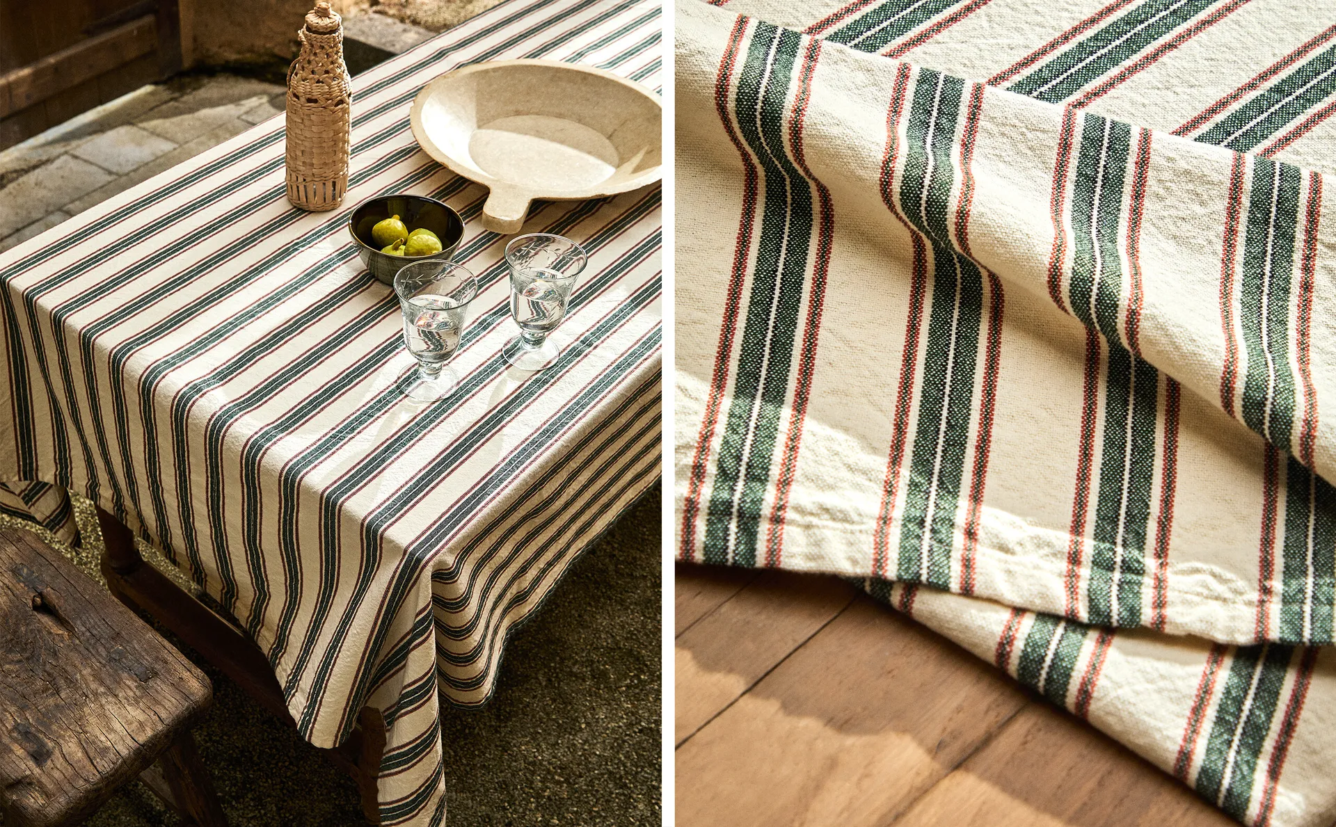

Скатерть в цветную полоску Zara Home, зеленый