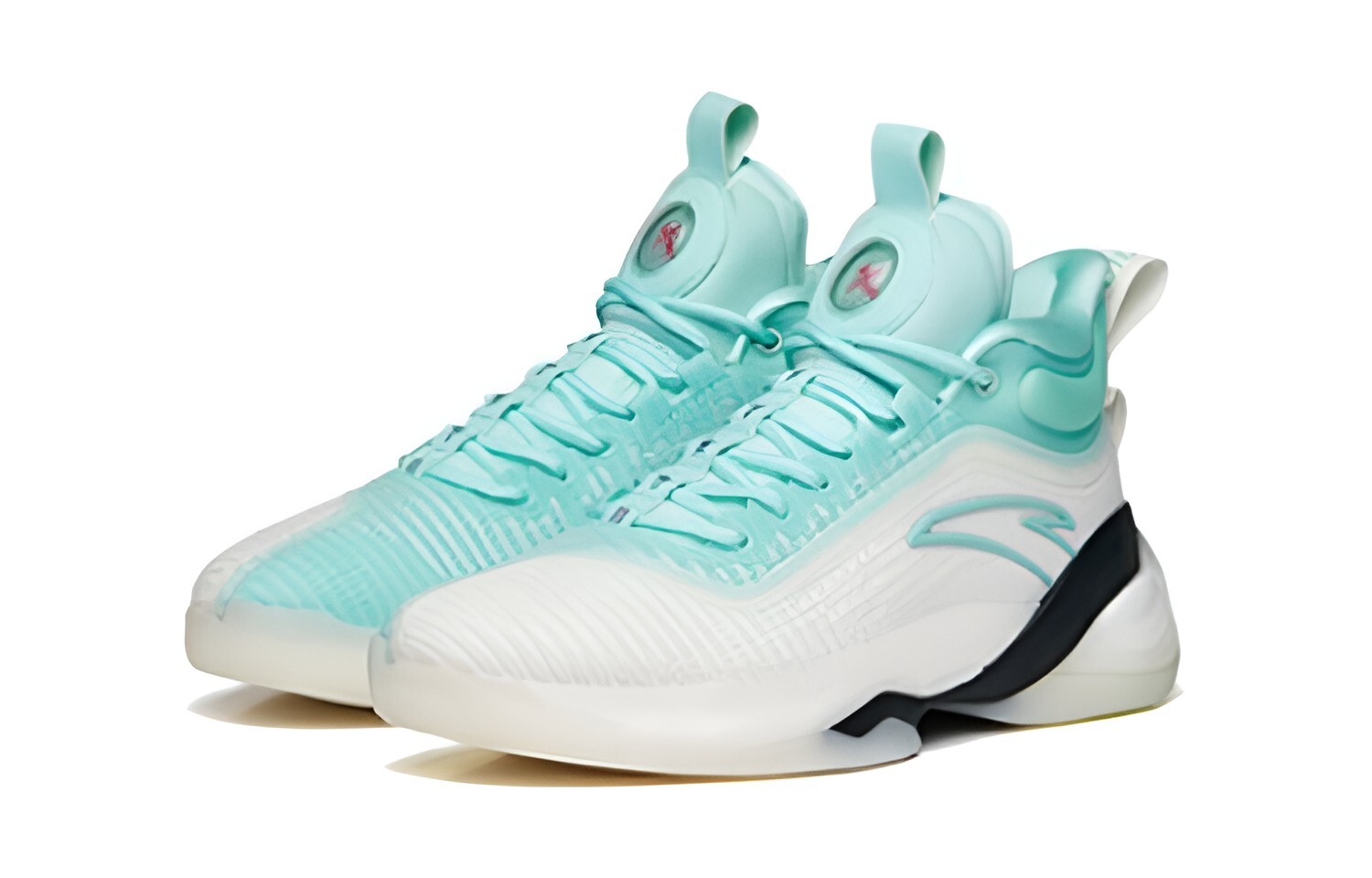 Детские баскетбольные кроссовки GS High-top белые / прозрачные весенне-голубые / эльфийские желтые Anta Kids — фото 3