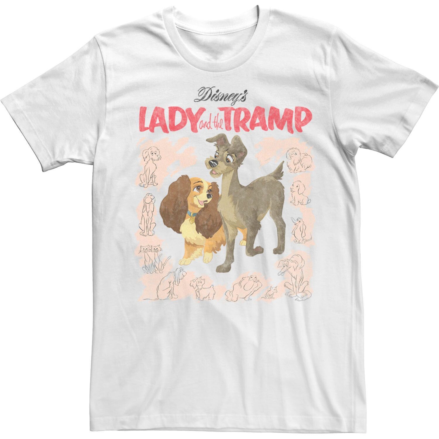 

Мужская винтажная футболка Disney Lady And The Tramp Licensed Character