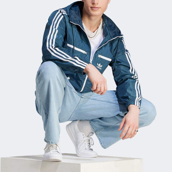 Куртка adidas originals Adicolor Classic Windbreaker 'Altered Blue', синий — фото 4
