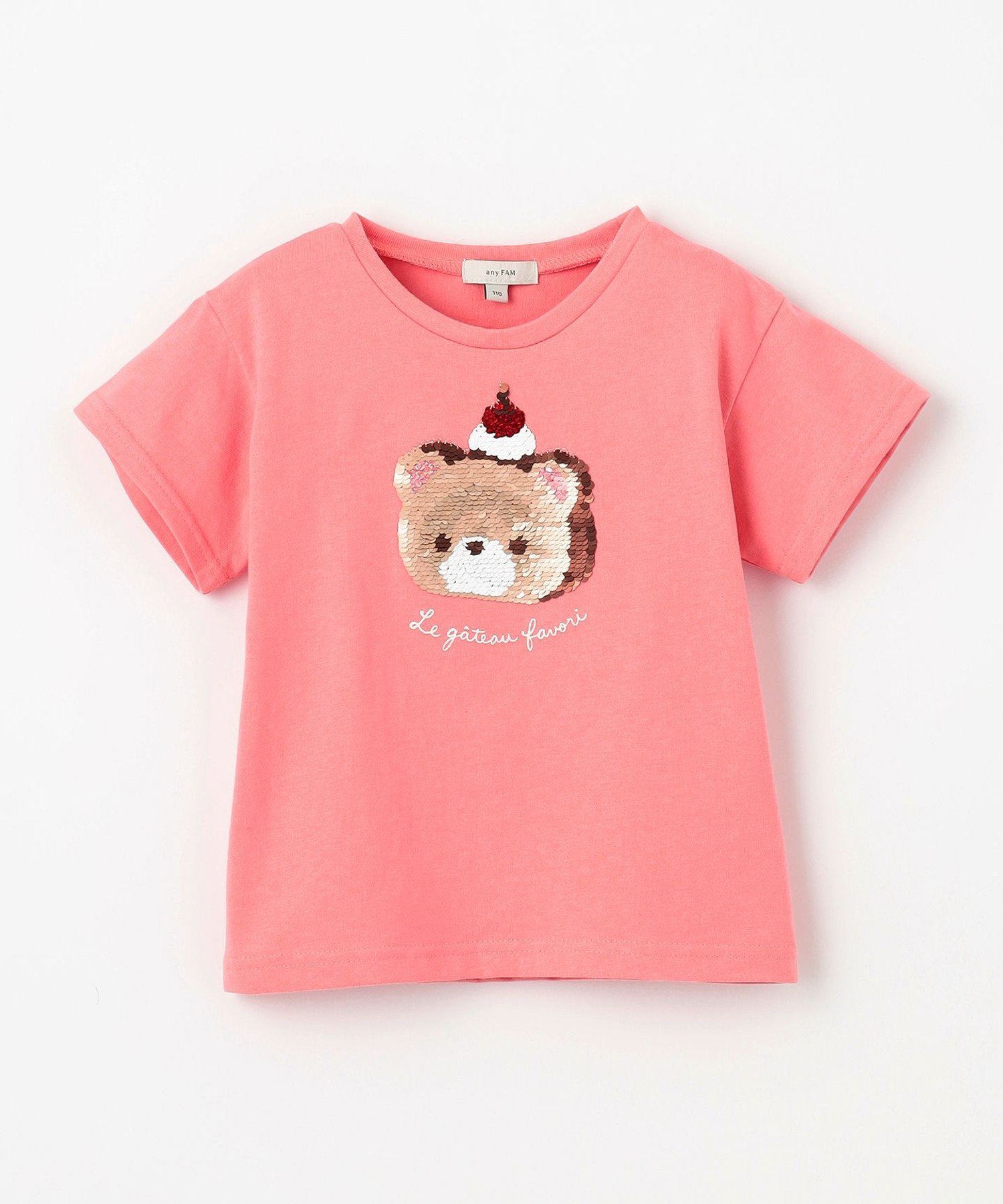 Футболка с чудесными пайетками ANY KIDS, Pink (Bear x Roll Cake [012] — фото 3