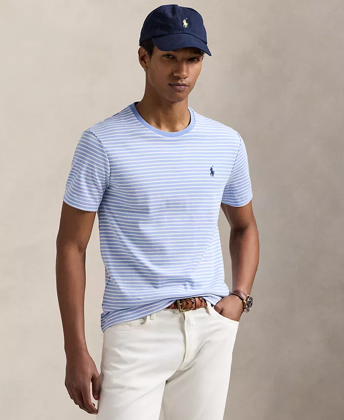 

Мужская полосатая футболка Classic-Fit из джерси Polo Ralph Lauren, синий