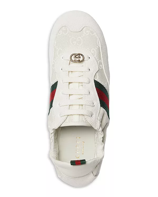 Женские кроссовки-рубашки Gucci, белый — фото 3