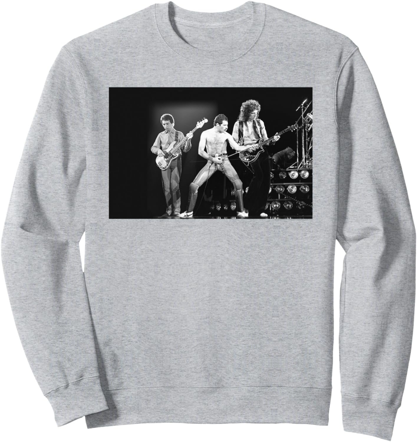 

Официальная толстовка Queen с черно-белым фото Фредди Меркьюри с концерта, серая, Черный, Официальная толстовка Queen с черно-белым фото Фредди Меркьюри с концерта, серая