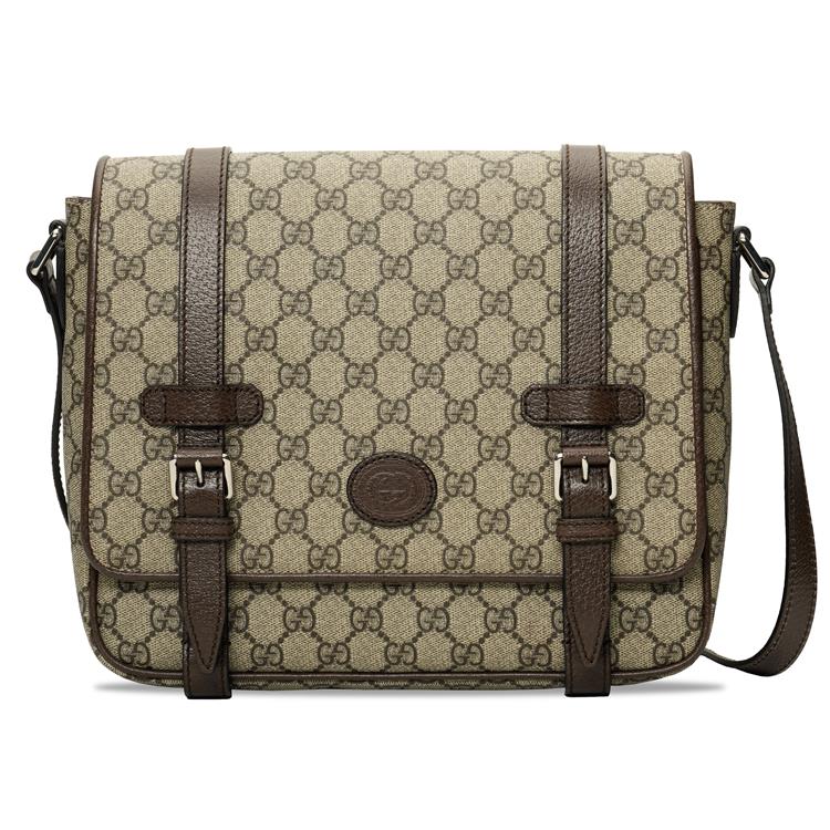 

Сумка-мессенджер из холста с кожаными деталями, через плечо, унисекс GUCCI