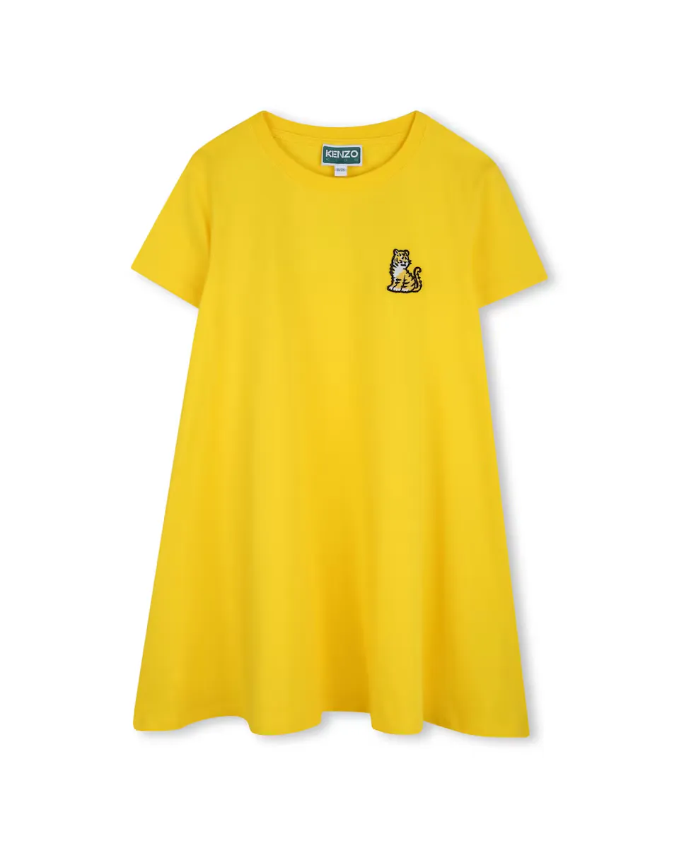 

Платье для девочки из желтого хлопка Kenzo Kids, жёлтый
