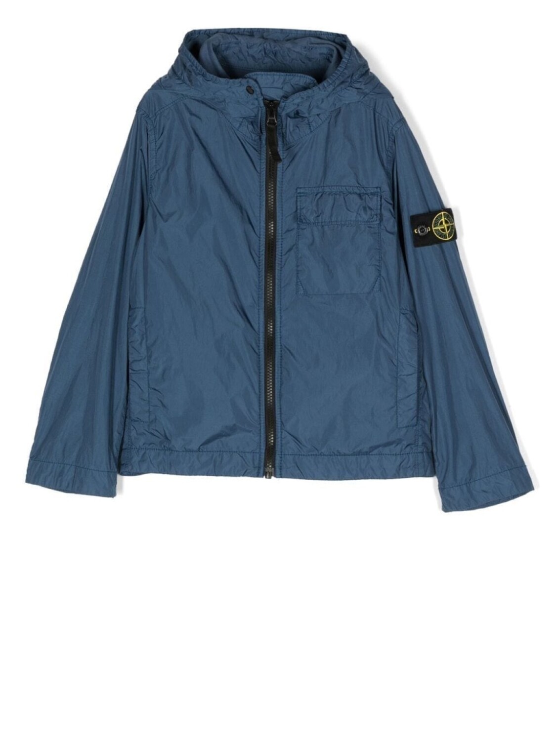 

Stone Island Junior куртка с капюшоном и нашивкой-логотипом, синий
