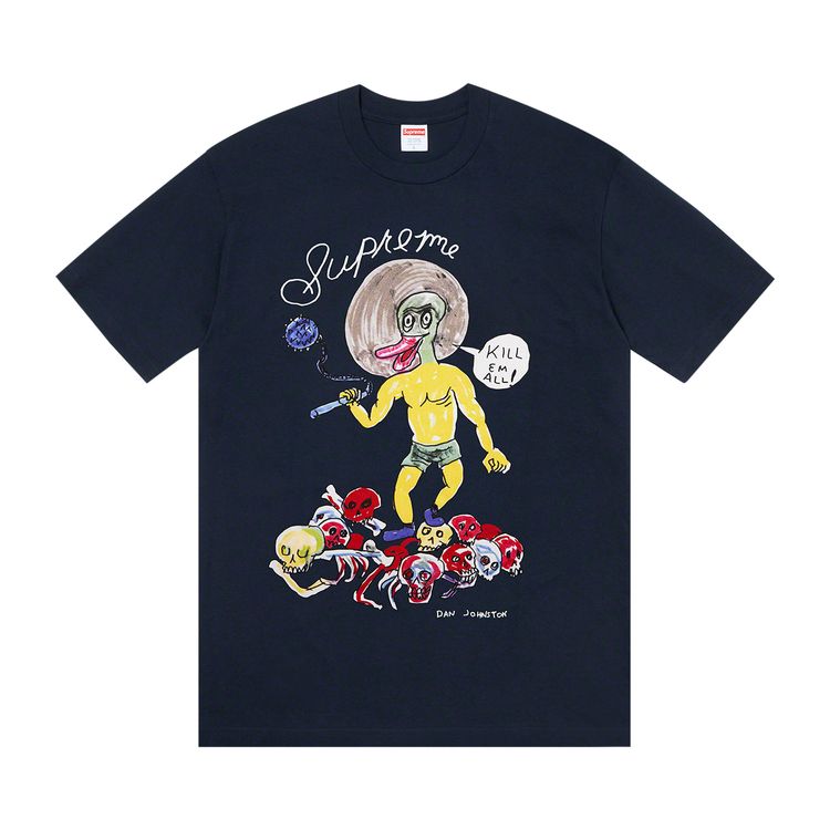 

Футболка Supreme x Daniel Johnston Kill Em All Tee 'Navy', синий