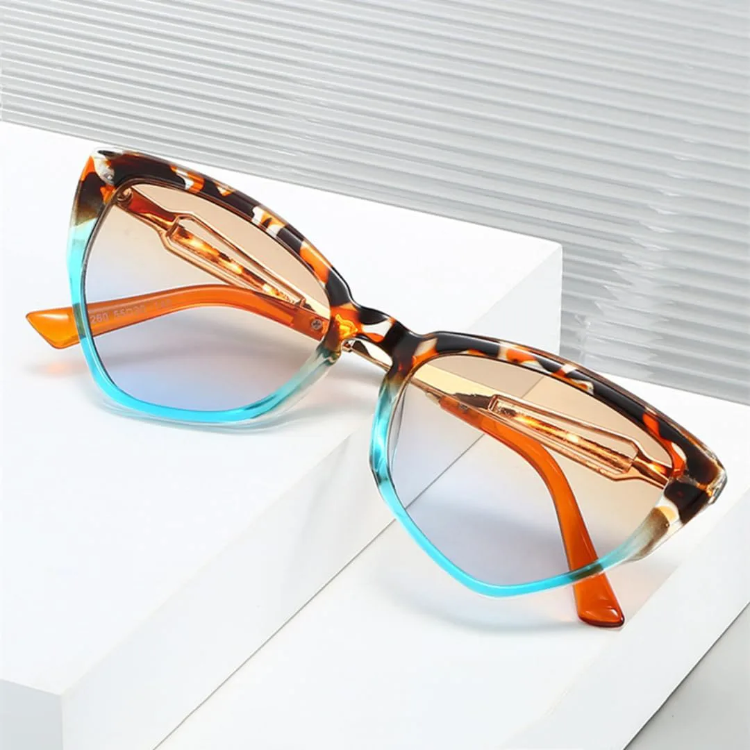 

Ретро-солнцезащитные очки «кошачий глаз» с градиентным переходом цвета, модные, повседневные, для мужчин, с защитой от УФ-излучения UV400 UATXTAU, Black Grey