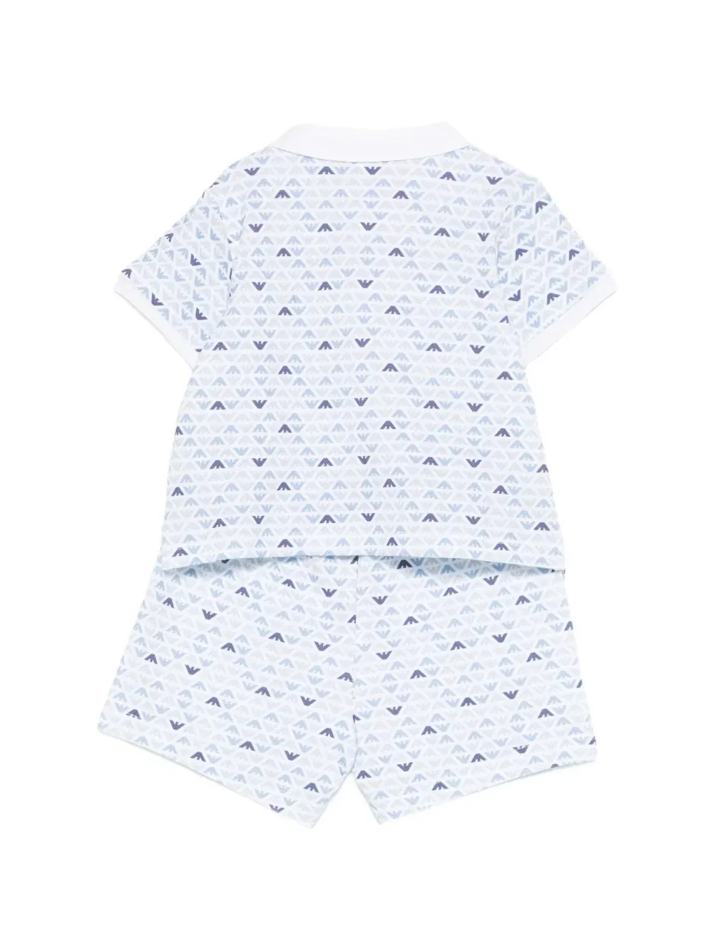 Комплект из шорт с принтом и рубашки-поло Emporio Armani Kids, белый — фото 2