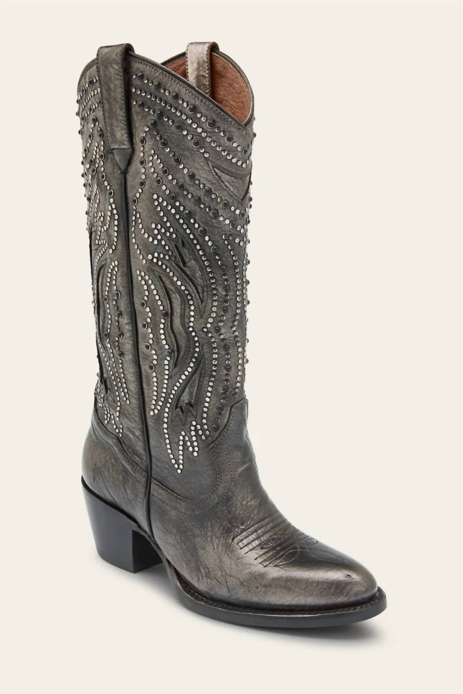 Женские ботинки Shelby Studded Boots из темного олова Frye, цвет dark pewter